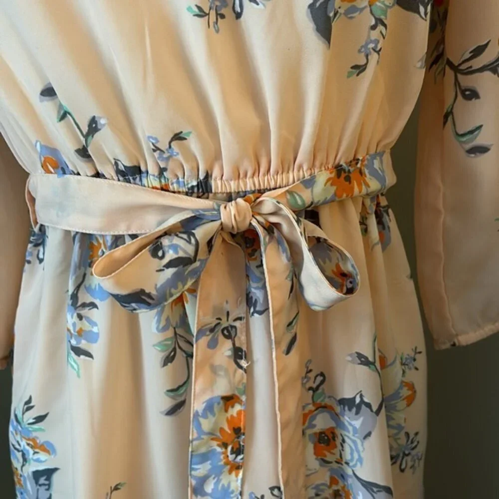 H&M Lightweight Chiffon Floral Dress Pink Sz. XS - Picture 4 of 10